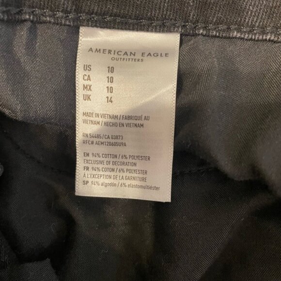 American Eagle black jean button down skirt size 10 - Picture 2 of 5